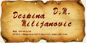 Despina Milijanović vizit kartica
